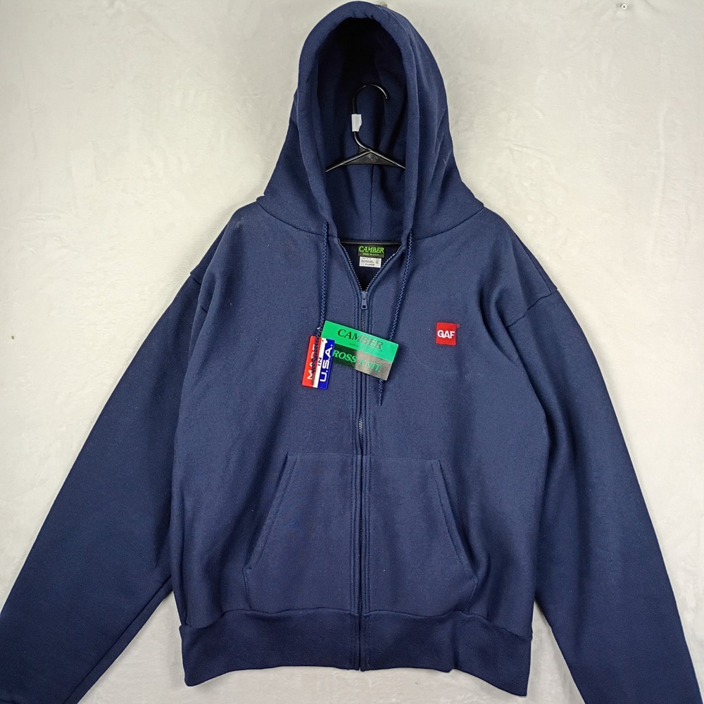 Camber GAF Hoodie Men XL Navy  Cross Knit Full Zip Heavyweight Gorpcore Workwear